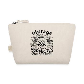 Janvier 2021 | Vintage 2021 | né en Janvier - Trousse biologique - nature - Devant