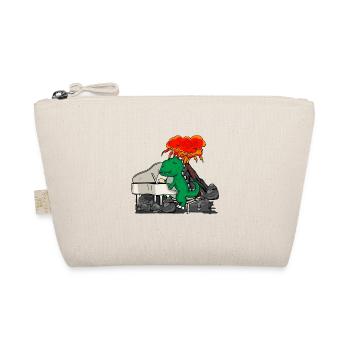 Klavier Geschenk Dinosaurier Geschenk Piano - Bio-Täschchen - Natur - Vorne