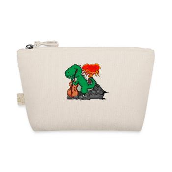 Dinosaur Musician Big Band Orchestra Double Bass - Organic Pouch - nature - Front