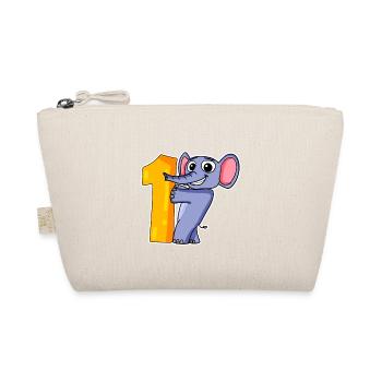 1 year old - school enrolment - elephant motif - Organic Pouch - nature - Front
