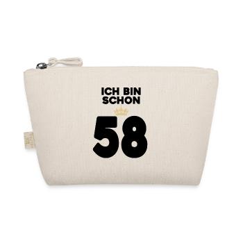 58. Geburtstag Geschenk - 58 Jahre mit Krone - Bio-Täschchen - Natur - Vorne