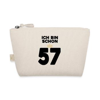 57. Geburtstag Geschenk - 57 Jahre mit Krone - Bio-Täschchen - Natur - Vorne