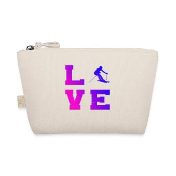 Women Winter Sports Ski Stunt Ski Skiing Skiers - Organic Pouch - nature - Front