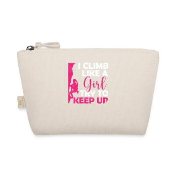 Rock Climber Climbing Like a Girl Women - Organic Pouch - nature - Front
