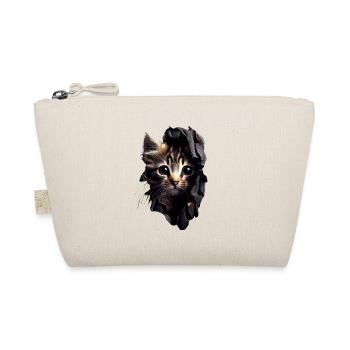 Katzen Motiv Kunst Cat Design Hauskatze Miau Katze - Bio-Täschchen - Natur - Vorne