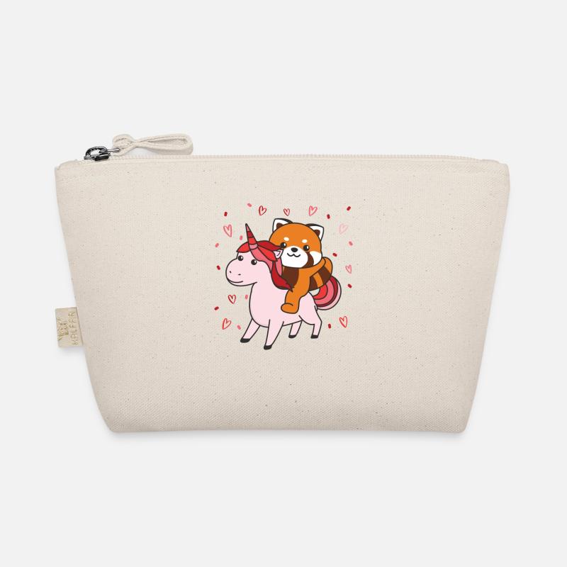 Panda rouge avec cœur d’animal préféré de Licorne Hearts Trousse biologique