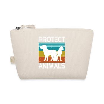 Protect Animals Retro Vintage Animal Protection - Bio-Täschchen - Natur - Vorne