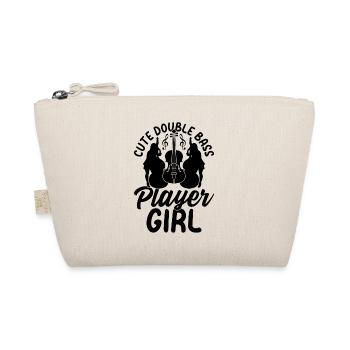 Cute Double Bass Player Girl Double Bassist Player - Organic Pouch - nature - Front