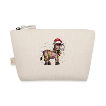 Christmas donkey with Christmas hat in the snow - Organic Pouch - nature - Front