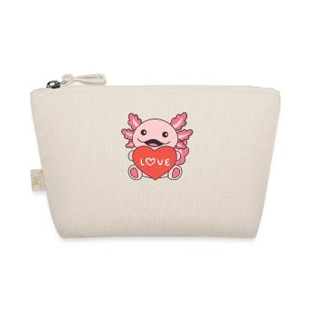 Axolotl zum Valentinstag süße Tiere mit Herzen - Bio-Täschchen - Natur - Vorne