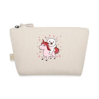 Polar bear with unicorn hearts favorite animal heart - Organic Pouch - nature - Front