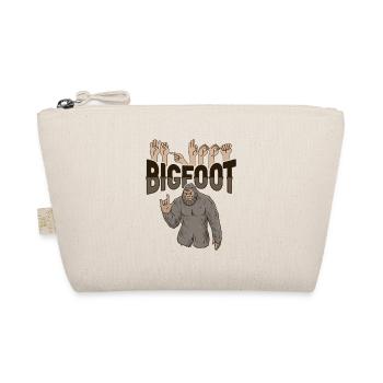 ILY Bigfoot ASL Hand Gesture Deaf Sign Language - Organic Pouch - nature - Front