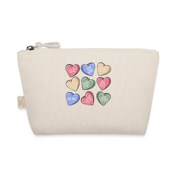 Funny Teacher Valentines Day Conversation Heart - Organic Pouch - nature - Front