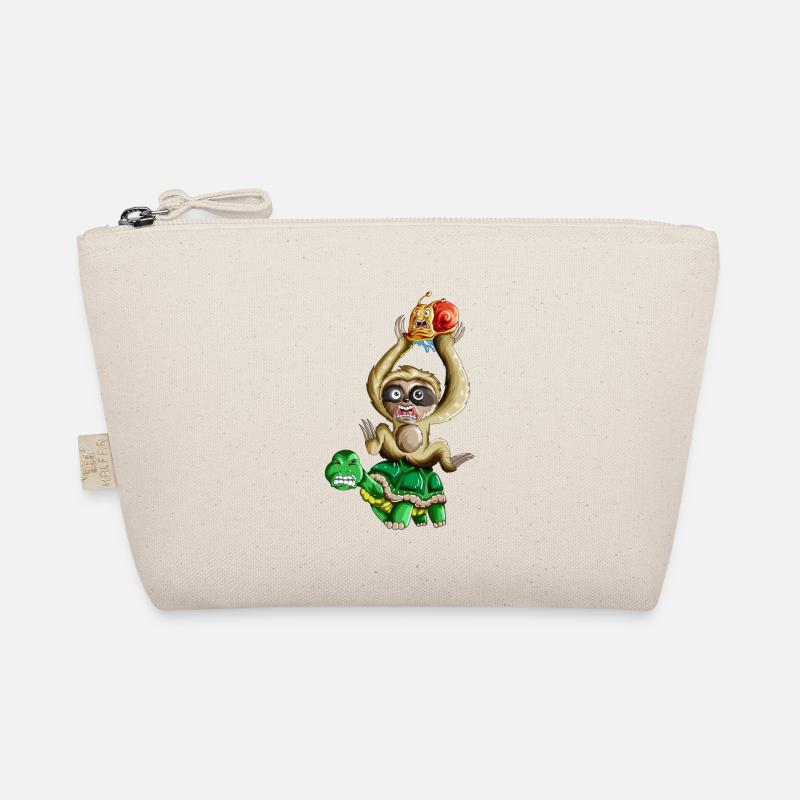Turtle wears sloth and snail holiday Organic Pouch