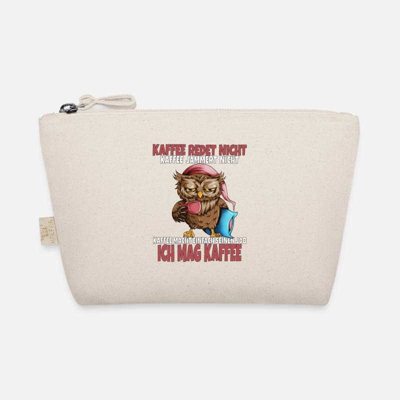 Eule Kaffee Morgenmuffel Langschläfer Frühstück Bio-Täschchen