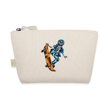 Skating Skater Geschenk Waghalsiges Skater Skelett - Bio-Täschchen - Natur - Vorne