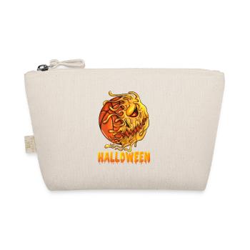Flaming Pumpkin Basketball on Halloween - Organic Pouch - nature - Front
