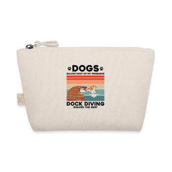 Dock Diving Design für Dog Jumping und Dock Dog - Bio-Täschchen - Natur - Vorne