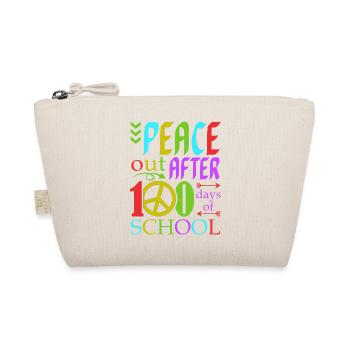 Peace Out After 100 Days Of School Humor Kid - Organic Pouch - nature - Front