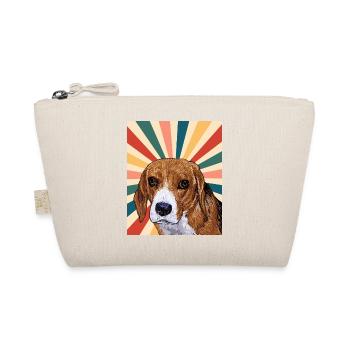 Nette Beagle Hunderasse 80er 90er Jahre Retro Stil Vintage - Bio-Täschchen - Natur - Vorne