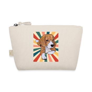 Nette Beagle Hunderasse 80er 90er Jahre Retro Stil Vintage - Bio-Täschchen - Natur - Vorne