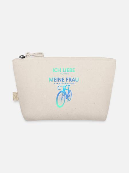 Rennrad Liebe meine Frau 3D Perspektive Türkis - Bio-Täschchen - Natur