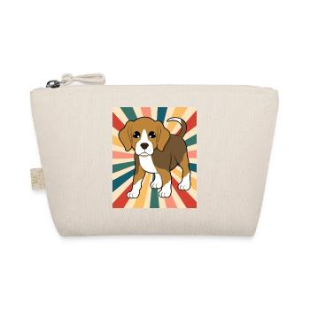 Nette Beagle Hunderasse 80er 90er Jahre Retro Stil Vintage - Bio-Täschchen - Natur - Vorne