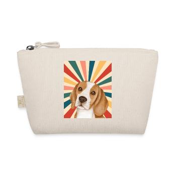 Nette Beagle Hunderasse 80er 90er Jahre Retro Stil Vintage - Bio-Täschchen - Natur - Vorne