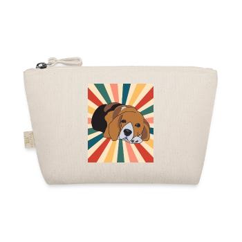 Nette Beagle Hunderasse 80er 90er Jahre Retro Stil Vintage - Bio-Täschchen - Natur - Vorne