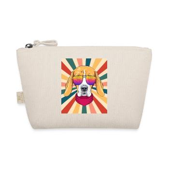 Nette Beagle Hunderasse 80er 90er Jahre Retro Stil Vintage - Bio-Täschchen - Natur - Vorne