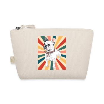 Cute French Bulldog Dog Breed 80s 90s Retro Style - Organic Pouch - nature - Front