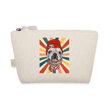Cute French Bulldog Dog Breed 80s 90s Retro Style - Organic Pouch - nature - Front