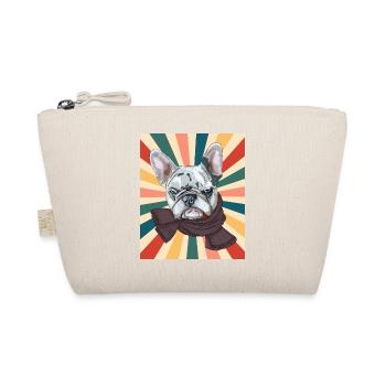 Cute French Bulldog Dog Breed 80s 90s Retro Style - Organic Pouch - nature - Front