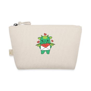 Dragon for Valentine's Day cute animals with hearts - Organic Pouch - nature - Front