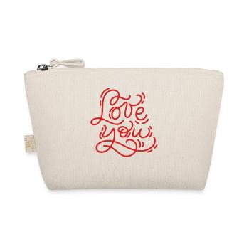 I love you-Valentine's Day gift - Organic Pouch - nature - Front