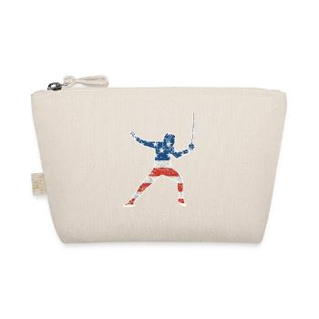 Amerikanische Flagge Fechter T-Shirt Fechten Säbel - Bio-Täschchen - Natur - Vorne