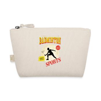Badminton Federball Sport Spieler Vintage Retro - Bio-Täschchen - Natur - Vorne