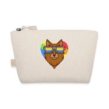Gay Regenbogen - Katze mit Brille - Somali - Bio-Täschchen - Natur - Vorne