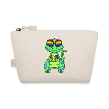 Gay Rainbow Heart Dinosaurs - Organic Pouch - nature - Front