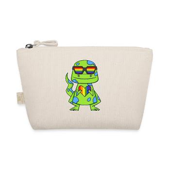 Gay Rainbow Heart Dinosaurs - Organic Pouch - nature - Front
