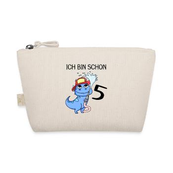 5 Jahre alt - 5. Geburtstag mit Tier Motiv - Bio-Täschchen - Natur - Vorne