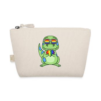 Gay Rainbow Heart Dinosaurs - Organic Pouch - nature - Front