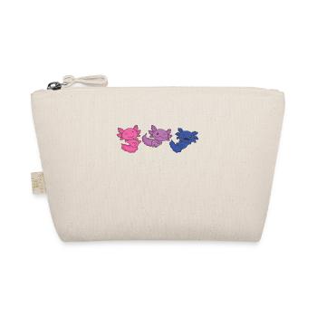 Bi Flag Pride LGBTQ Axolotl - Organic Pouch - nature - Front