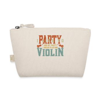 Violin Violinist I Like To Party - Bio-Täschchen - Natur - Vorne
