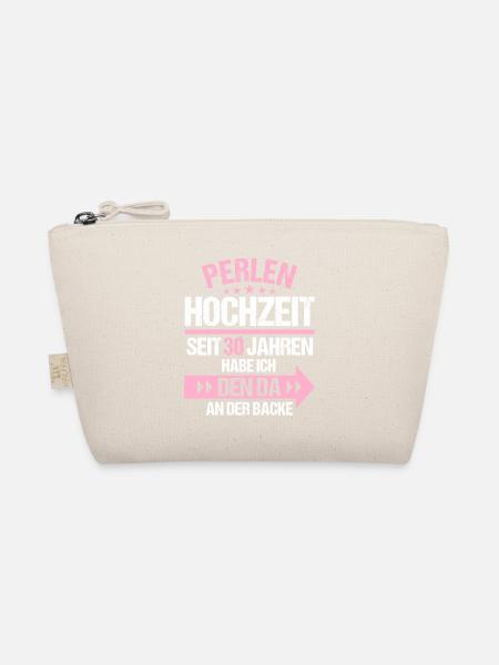 30 verheiratet Perlen Hochzeit 30.Hochzeitstag - Bio-Täschchen - Natur