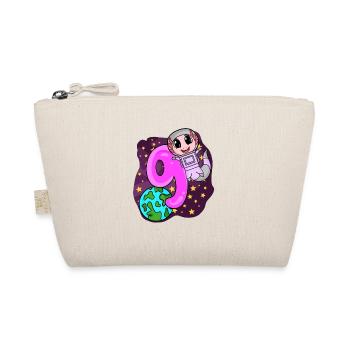 9th Birthday - 9 Years Astronaut Girl Gift - Organic Pouch - nature - Front
