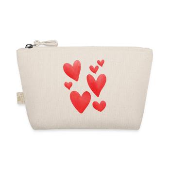 Hearts Red - Organic Pouch - nature - Front