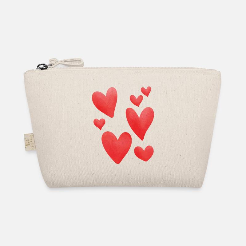 Herzen Rot Bio-Täschchen