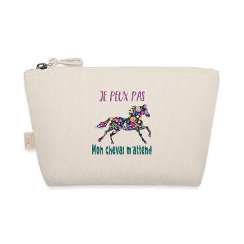 Je peux pas mon cheval m'attend - florale poney - Trousse biologique - nature - Devant