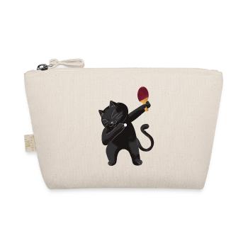 Table Tennis Katze Pingpong Outfit Cat Tischtennis - Organic Pouch - nature - Front